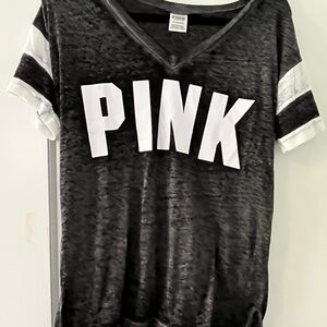 PINK Victoria's Secret Gray V-Neck Tee